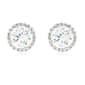 Sterling Silver Diamond Simulant Halo Earrings - image 1