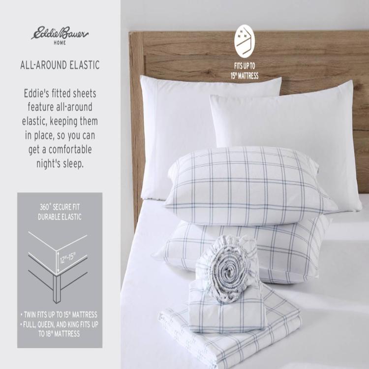 Eddie Bauer Lakehouse Plaid Cotton Flannel Sheet Set