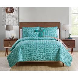 VCNY Home Yara Aqua Medallion Reversible Quilt Set