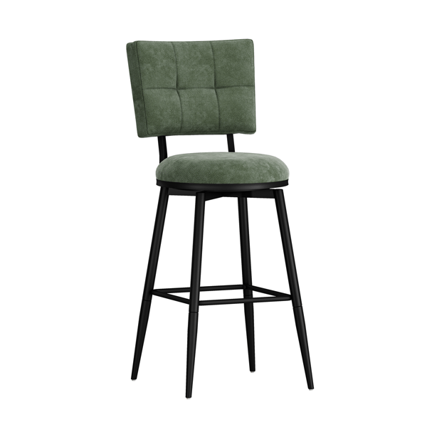 HH2 Home Beau Adjustable Height Swivel Stool with Tufted Back