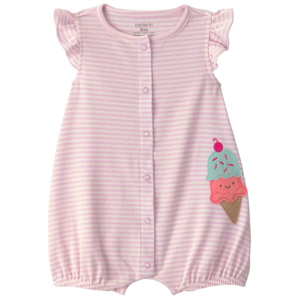 Baby Girl (3-24M) Carter''s(R) Stripe Ice Cream Romper - image 