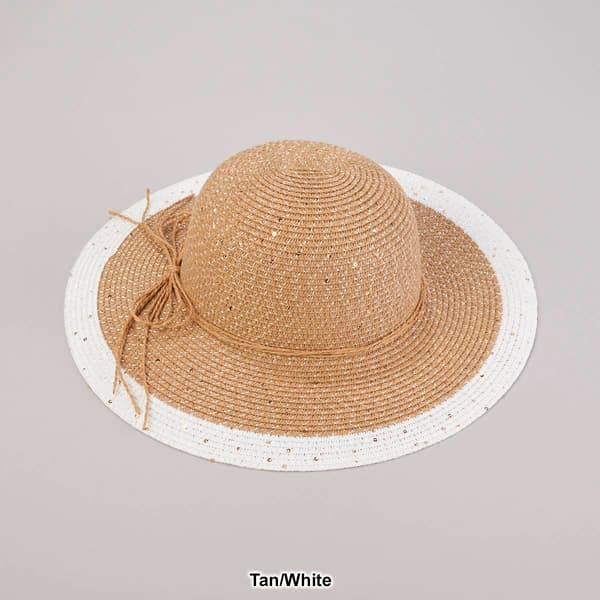 Womens Madd Hatter Shimmer Large Brim w/ Band Straw Hat