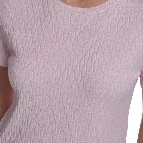 Womens Calvin Klein Short Sleeve Textured Solid Sweater