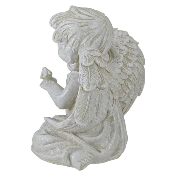 Northlight Seasonal 6.5in. Sitting Cherub Angel with Bird