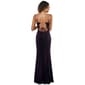 Juniors Crystal Doll Rhinestone Strap Velvet Sheath Dress w/ Slit - image 2