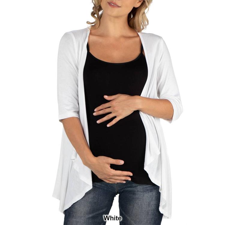 Womens 24/7 Comfort Apparel Elbow Sleeve Maternity Cardigan