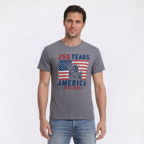 Mens Home of the Brave Liberty 250 Years Tee