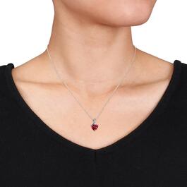 Gemstone Classics&#8482; 3 3/4 kt. Created Ruby Silver Necklace Set