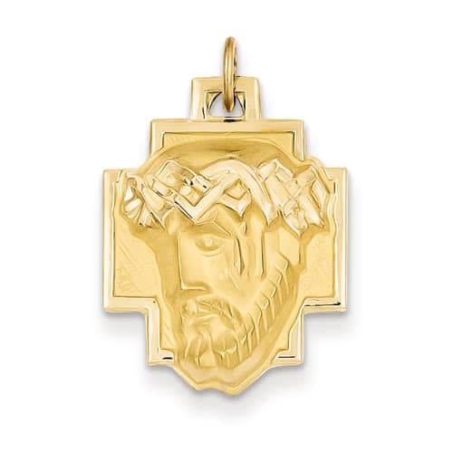 Unisex Gold Classics&#40;tm&#41; 14kt. Yellow Gold Jesus Pendant - image 