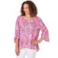 Petite Ruby Rd. Bright Blooms 3/4 Sleeve Paisley Blouse - image 3