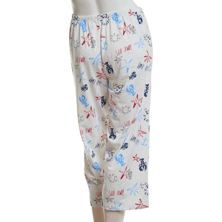 Womens HUE® Smooth Sailing Print Pajama Capris