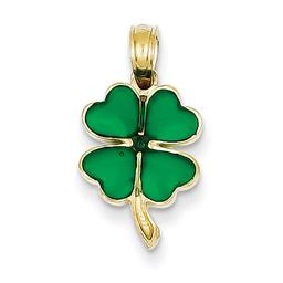Gold Classics(tm) 14kt. Gold & Green 4 Leaf Pendant
