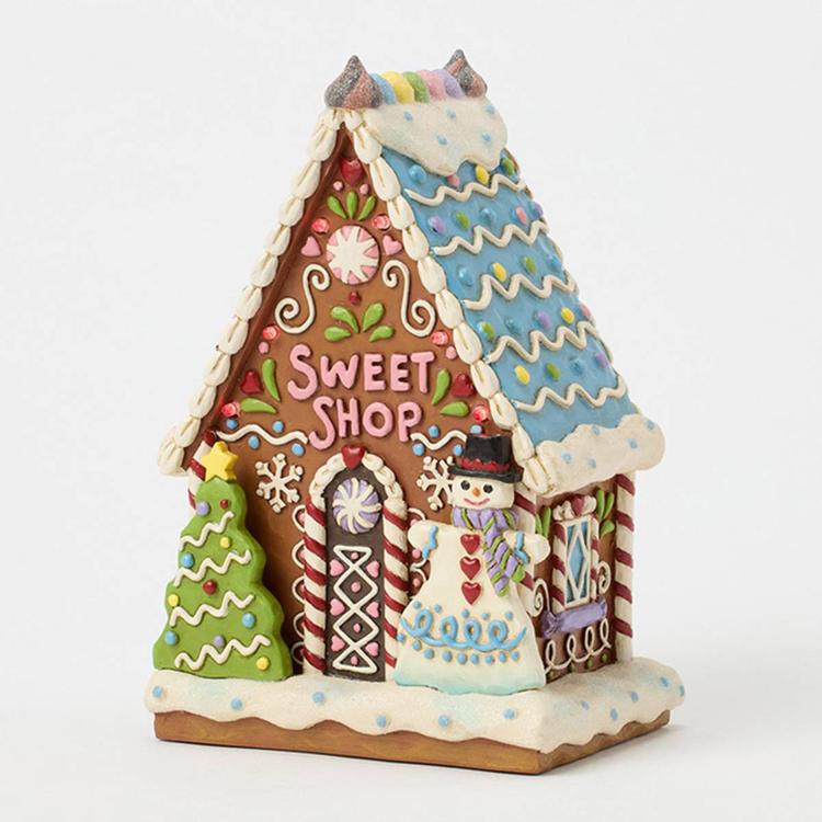 Jim Shore Gingerbread LED Sweet Shop Christmas Figurine