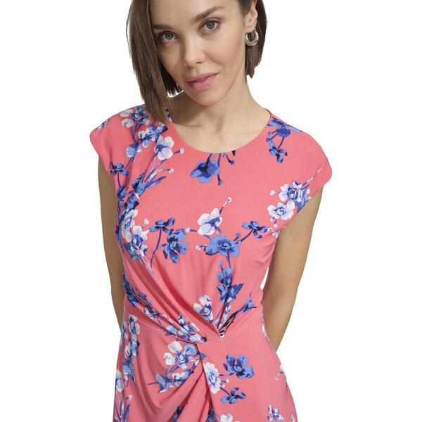 Womens Tommy Hilfiger Sleeveless Floral Side Twist Wrap Dress