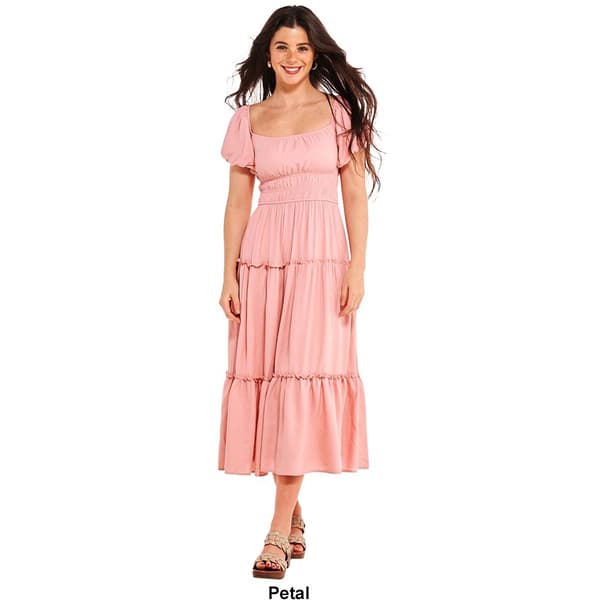 Juniors Trixxi Papaya Gauze Midi Dress