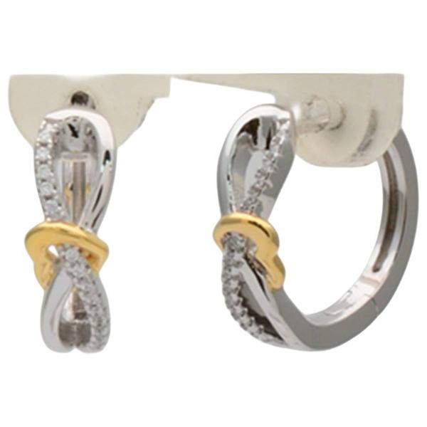 Diamond Classics(tm) Two-Tone 1/10ctw. White Diamond Hoop Earrings - image 