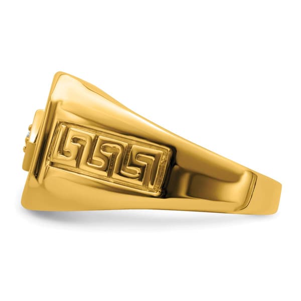 Mens Gentlemen&#8217;s Classics&#8482; 14kt. Gold Onyx Greek Key Ring