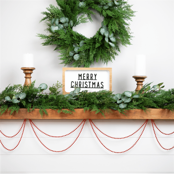 Northlight 15ft. Crimson Red Shiny Beaded Christmas Garland