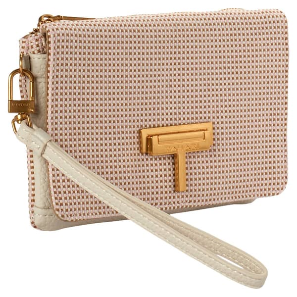 Womens Tahari Woven Large Flap Wristlet