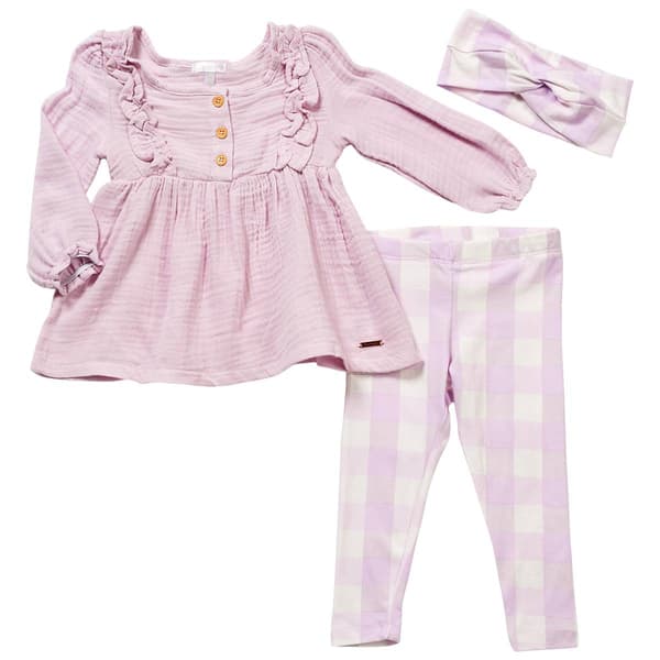 Toddler Girl Tahari Cinched Ruffle Top &amp; Check Leggings Set