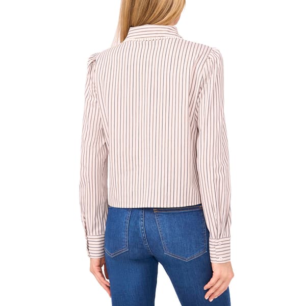 Womens Cece Long Sleeve Stripe Button Down