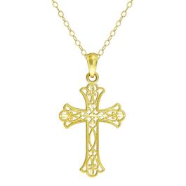 10kt. Ornate Cross Pendant with Gold-Filled Chain