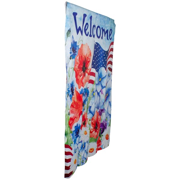 Northlight Seasonal Patriotic Floral Outdoor House Flag