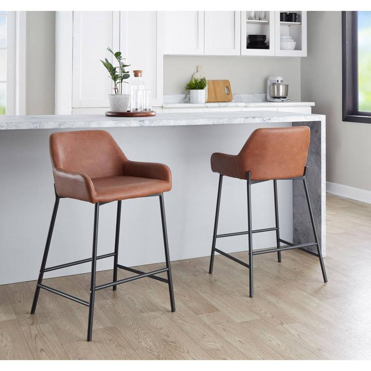 LumiSource Daniella Industrial Counter Stools - Set of 2