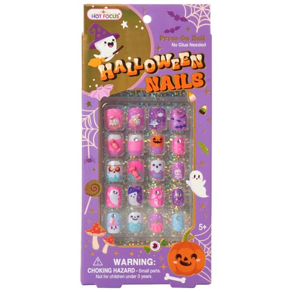 Girls Hot Focus&#40;R&#41; Press-On Halloween Nails - image 