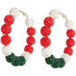 Season Greetings Silver Plated Crystal Ball Hoop Earrings - image 1