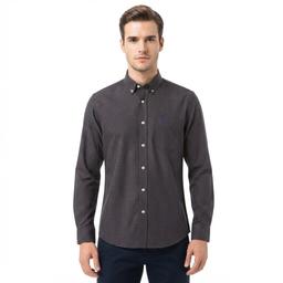 Mens Chaps Long Sleeve Stretch Plaid Button Down - Graphite