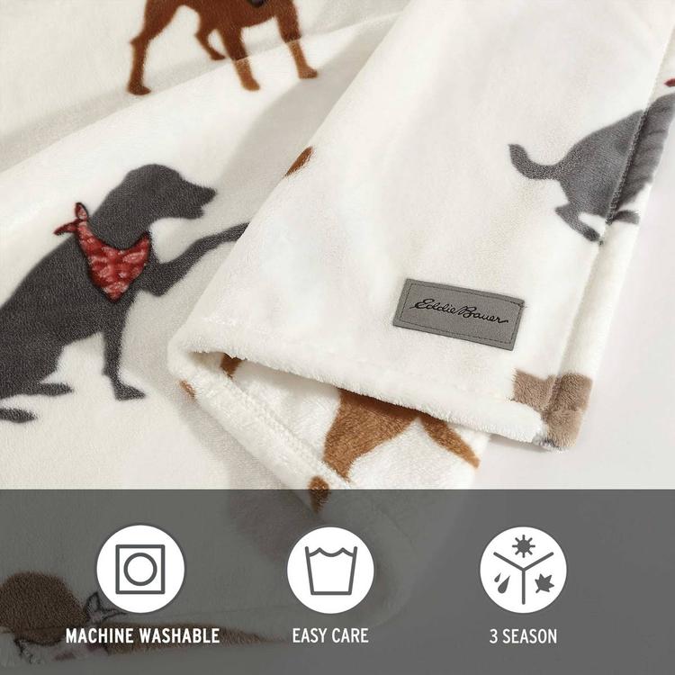 Eddie Bauer Dogs With Scarves Plush-Fleece Blanket