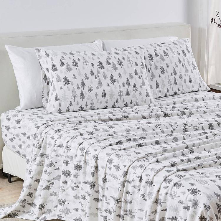 Freshfolds Cotton Truckee Winter 4pc. Flannel Sheet Set