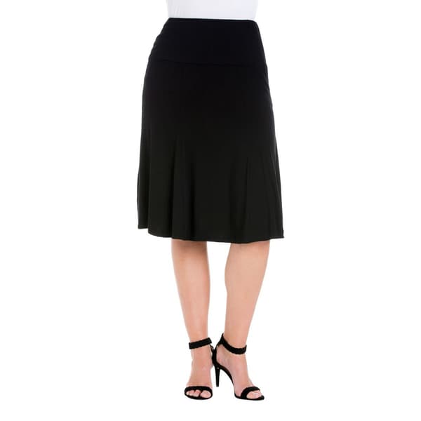 Plus Size 24/7 Comfort Apparel Midi Skirt - image 