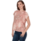 Womens Skye’s the Limit Key Items Cap Sleeve Faded Paisley Tee - image 3