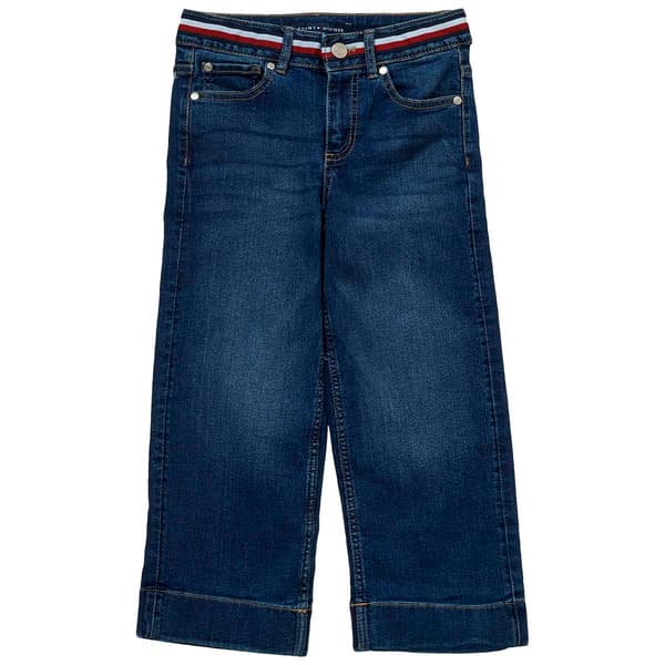 Girls &#40;7-16&#41; Tommy Hilfiger Crop Wide Leg Jeans w/Global Stripe - image 