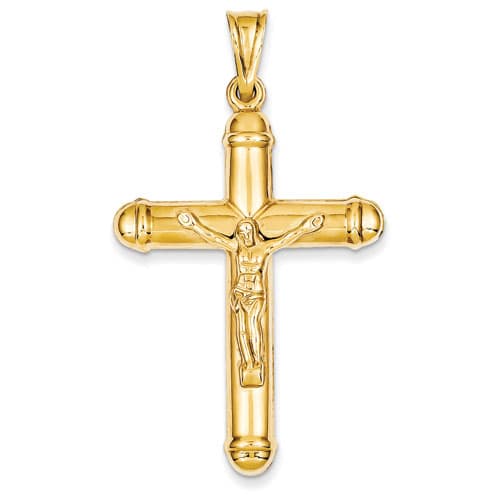 Unisex Gold Classics(tm) Gold Reversible Crucifix Pendant - image 
