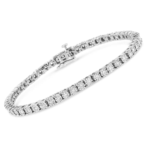 Haus of Brilliance Silver 3ct. Lab Grown Diamond Tennis Bracelet