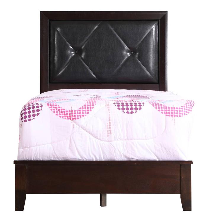 Passion Furniture Primo Tufted Upholstered Panel Bed Frame - Twin