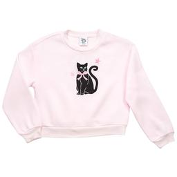 Girls (7-12) Jolie & Joy Long Sleeve Bow Kitty Crew Top