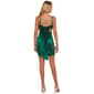 Juniors Emerald Sundae Satin Ruch Tie Back Sheath Dress - image 2
