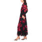 Womens MSK Long Sheer Sleeve Tie Neck Floral Tier Maxi Dress - image 3