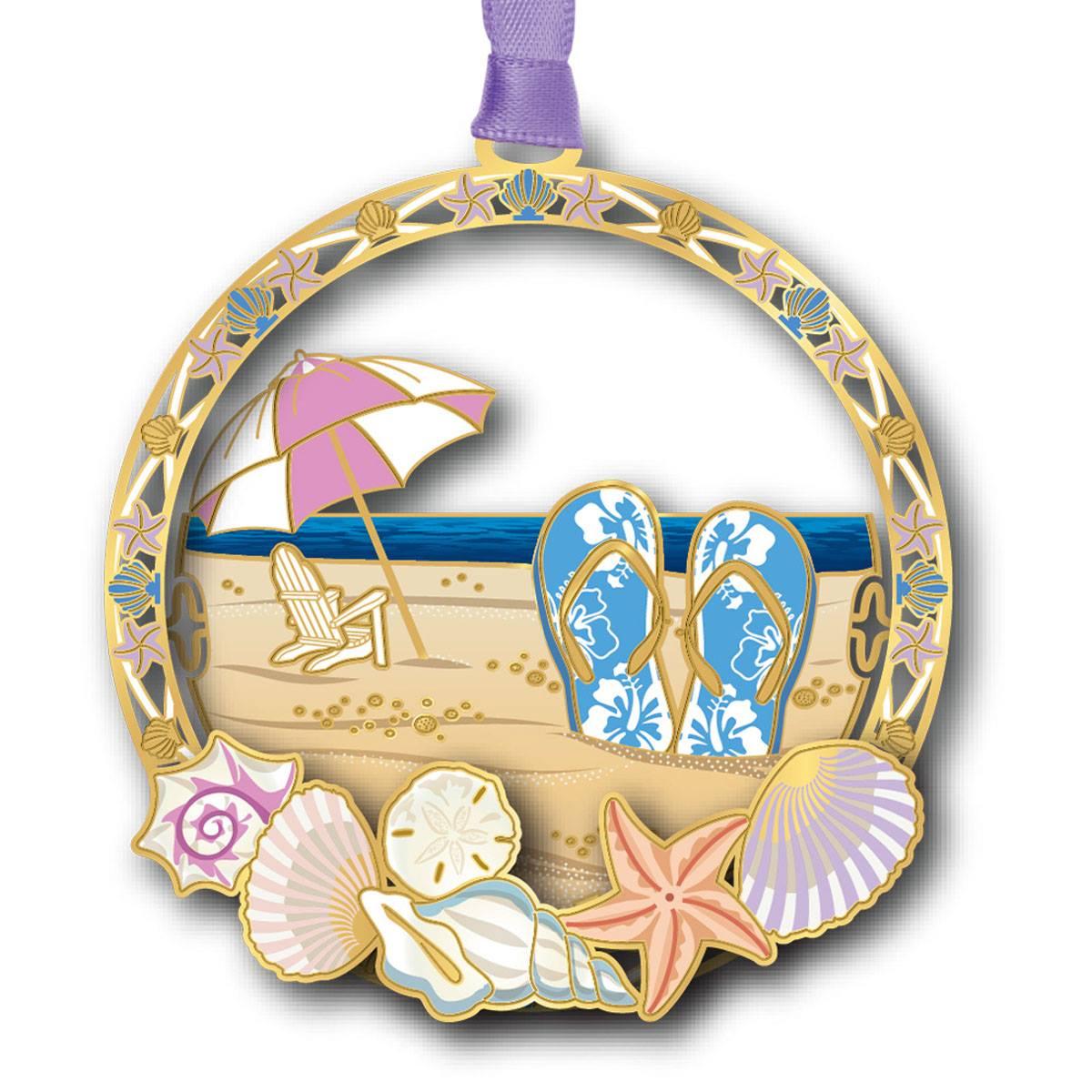 Beacon Design Flip Flops in the Sand Ornament
