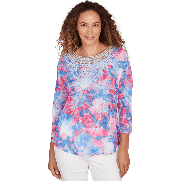 Petite Ruby Rd. California Dreaming Embellished Floral Sublimati - image 