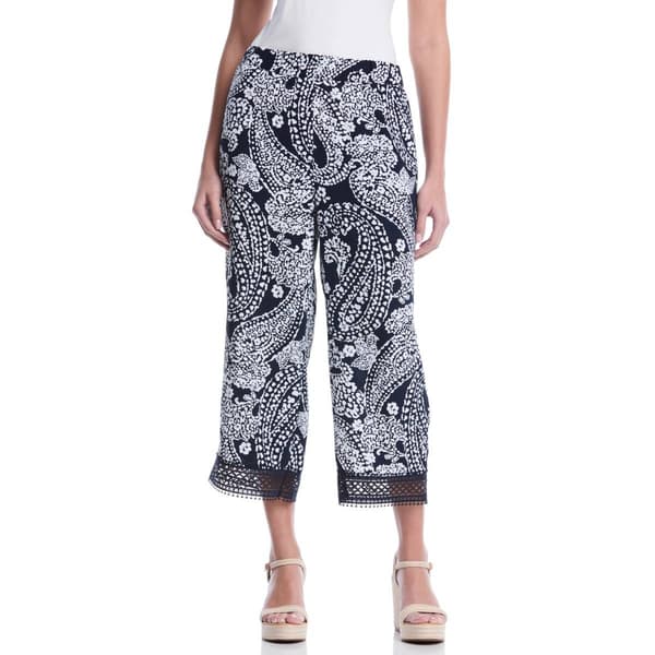 Petite Rafaella(R) Crochet Trim Drawstring Leisure Paisley - image 