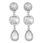 Roman Silver-Tone Crystal Emerald & Pear Cut Drop Earrings - image 1