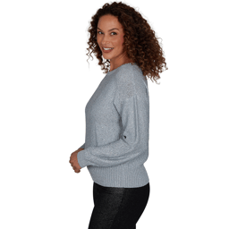 Petite Emaline Lavender Revelry Long Sleeve Sequin Sweater