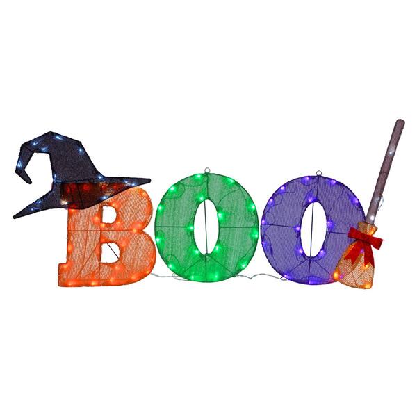 National Tree 23in. BOO Sign with LED Lights - image 