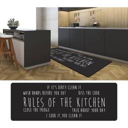 J&V Textiles Cloud Comfort "Rules of The Kitchen" Kitchen Mat