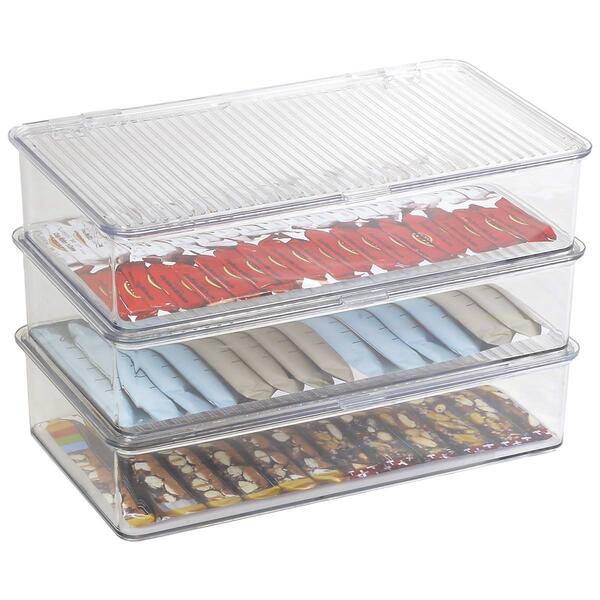 3pc. Clear Hinged Snack Organizer Set - image 